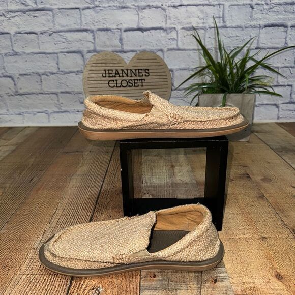Sanuk Mens Chibalicious Hemp Slip On Beige Sidewalk Surfers Shoes 1014554 Sz 9 - Picture 2 of 10
